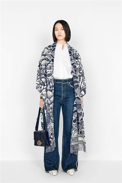 dior fringe jacket|Blue and White Fantaisie Angora Blend Scarf Jacket .